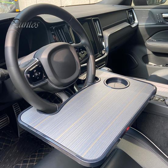 Car Dining Table Food Anti-slip Cup Slot Design Tray Steering Wheel Vehicle Supplies Eating