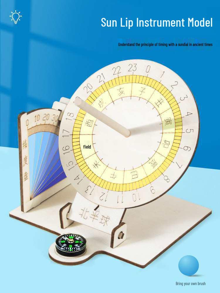 Children's Equatorial Sundial: Small Craft Sun Clock for Shadow Experiments and Science Projects