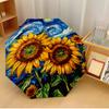 Beautiful Sunflowers Van Gogh Printed Umbrella Windproof Folding Umbrella Portable Sun and Rain Umbrella Suitable for Gifting