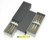 Brass Hexagonal Rotating Engraved Ballpoint Pen and Mechanical Pencil Premium Two-Pack Set, Silver, Boxed, K7-6KS-2-S