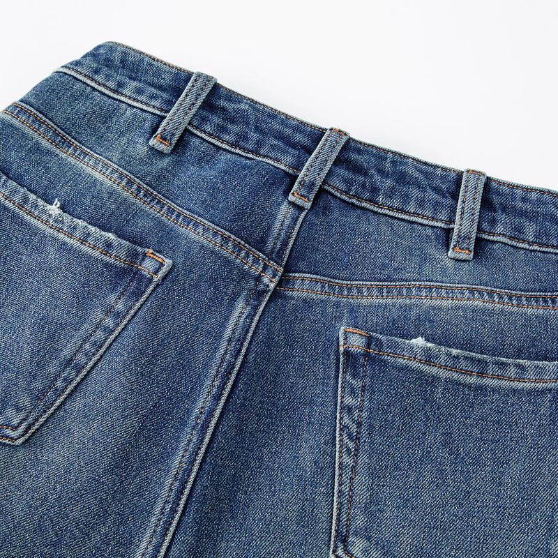 RAIN.CUN Women's High-Waisted Fleece-Lined Straight-Leg Jeans