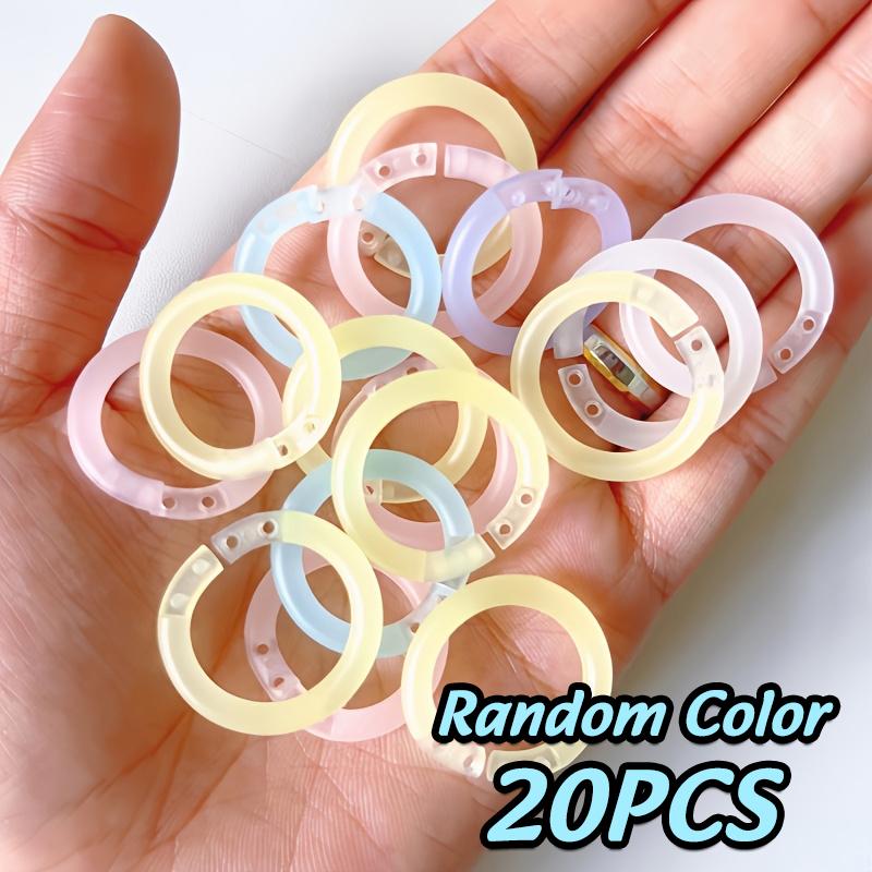 20-100pc Transparent Colorful Loose Leaf Rings Binding Coil Plastic Perforated Document Buckle Ring DIY Albums Circle Loose-leaf
