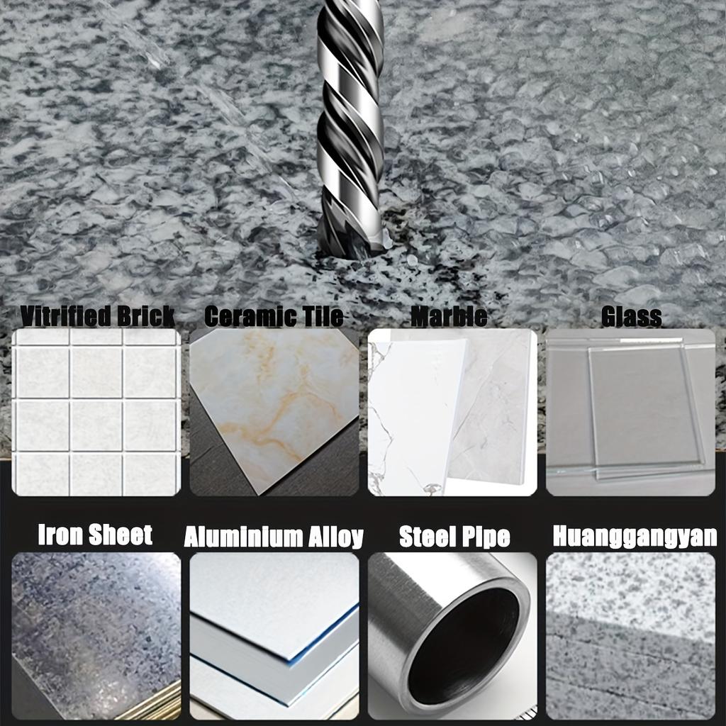 5pcs Professional Carbide Drill Bit Set for Masonry, Concrete, Glass, Tile, Brick - Durable Metal Drill Bits for Home Decor, DIY Projects