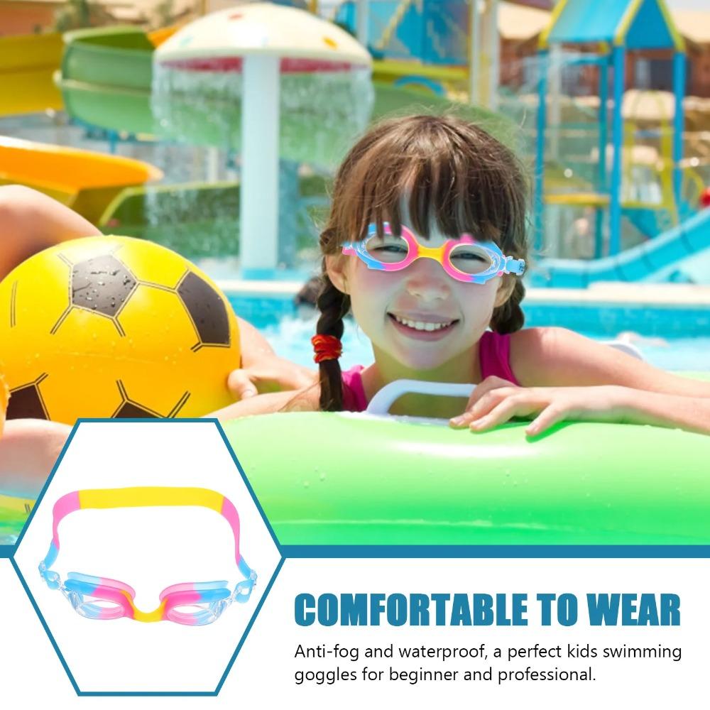 Ochelari de protecție impermeabili anti-aburire pentru copii, ochelari de înot transparenți, ochelari de vedere reglabili