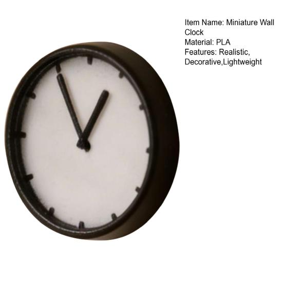 Miniature Wall Clock for Tiny House, 1:12 Scale Micro Pendulum Clock, Mini Resin Model for DIY Room Box, Pretend Play Decor