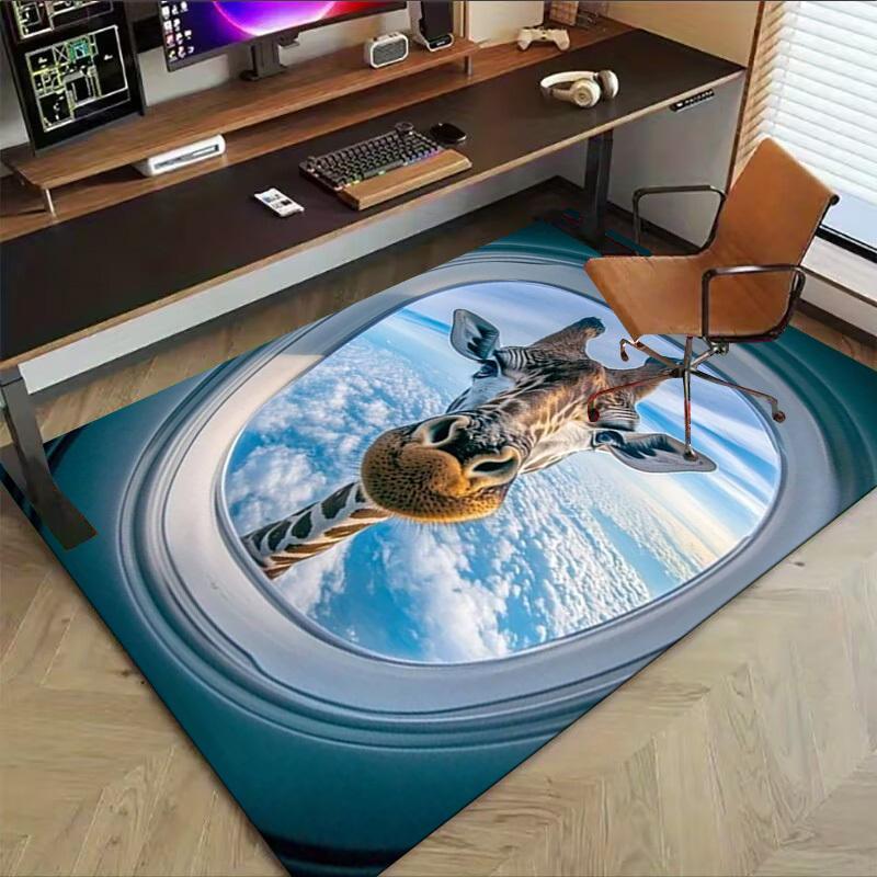 1PC giraffe airplane Carpet Office Rug Mat Home Decor Area Carpet Festival Gift Office desk chair carpet Longlasting Material