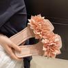 Casual flat-bottomed square-head slippers female flower lazy person one pedal open-toe one-word drag beach casual women's sandals