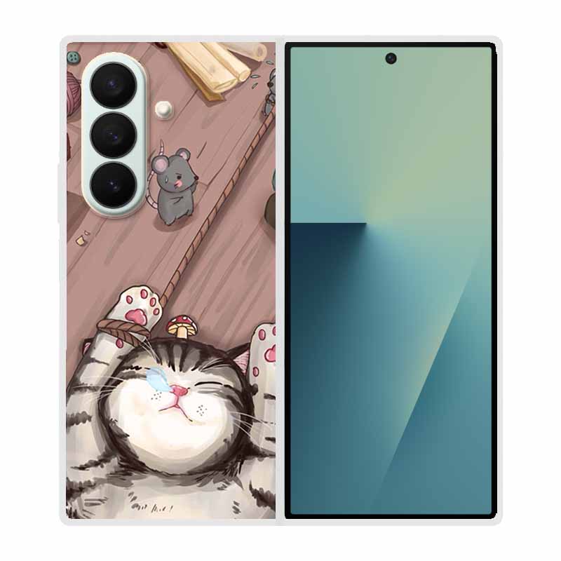 Coque For SAMSUNG Fold 7 5G Cases Animal Marble Clear Hard Phone Funda for Galaxy Z Fold7 5G Back Cover Zfold7 Transparent Shell