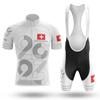 Set Maglia da Ciclismo Rossa Svizzera per Uomo, Tuta Sportiva Degradé per Mountain Bike, Abbigliamento Sportivo Estivo, 2026