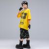 Trendiges Streetdance-Performance-Kostüm für Kinder - Gelbes Hip-Hop-Jazz-Outfit für Jungen und Mädchen