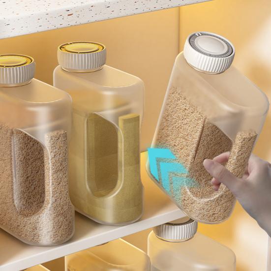 Beans Tank with Ergonomic Handles Transparent Visibility Portable Food Container Precise Ingredient Storage Jar