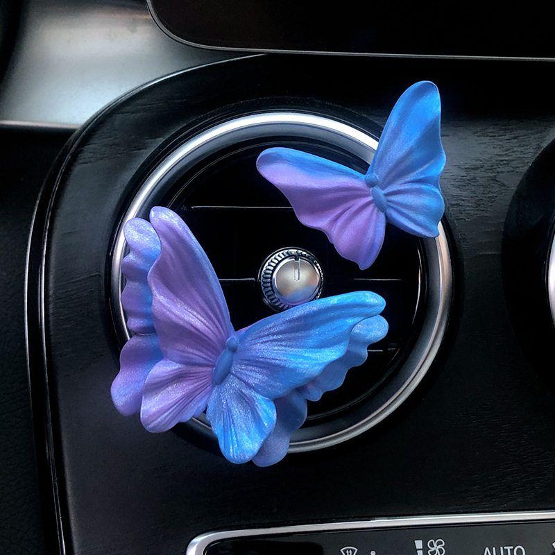 High-End Butterfly Air Vent Decoration Car Fragrance Car Perfume Flower Aroma Diffuser Stone Car Interior Decoration