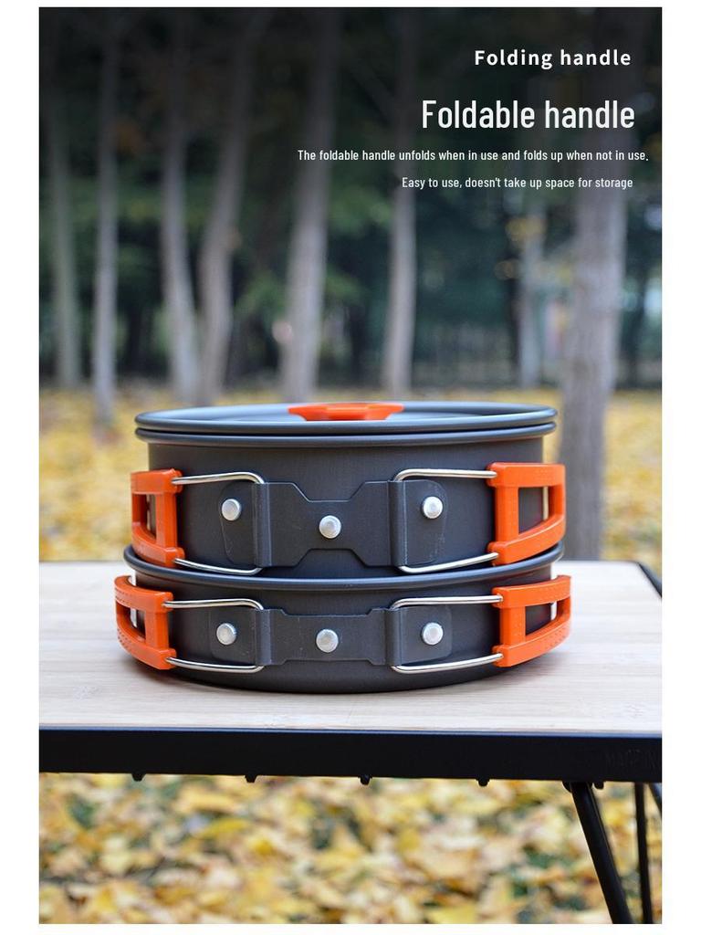 ARCSTG Dış Mekan Pişirme Seti: Taşınabilir Kamp Kettle'ı, Tava ve Vahşi Doğa Maceraları için Gereçler.