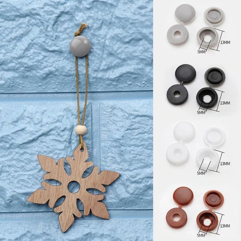 Self Tapping Screw Caps Hinged Snap on Decorative Cover Plastic Hole Plugs Concealer for Furniture Cabinet Door Hinge Protection