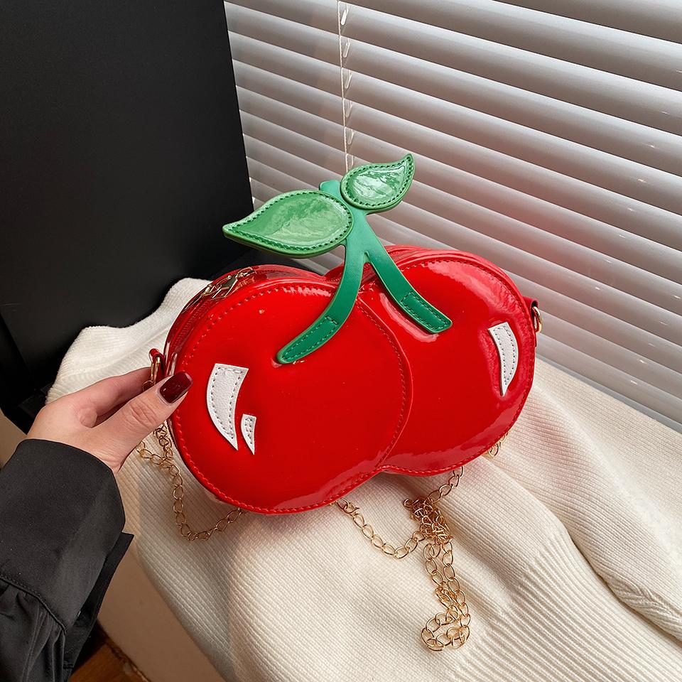 

Креативная сумка через плечо Cherry Design для женщин, симпатичные сумки через плечо с цепочками, забавная новинка, сумка-мессенджер, маленькие женские кошельки 2025 красный