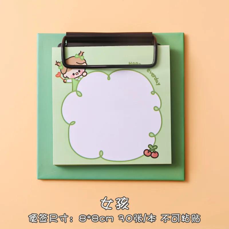 1 шт., липкая записная книжка с мультяшным рисунком, студенческая записная книжка для девочек, липкая заметка для учебы, офиса, нелипкая бумага для сообщений