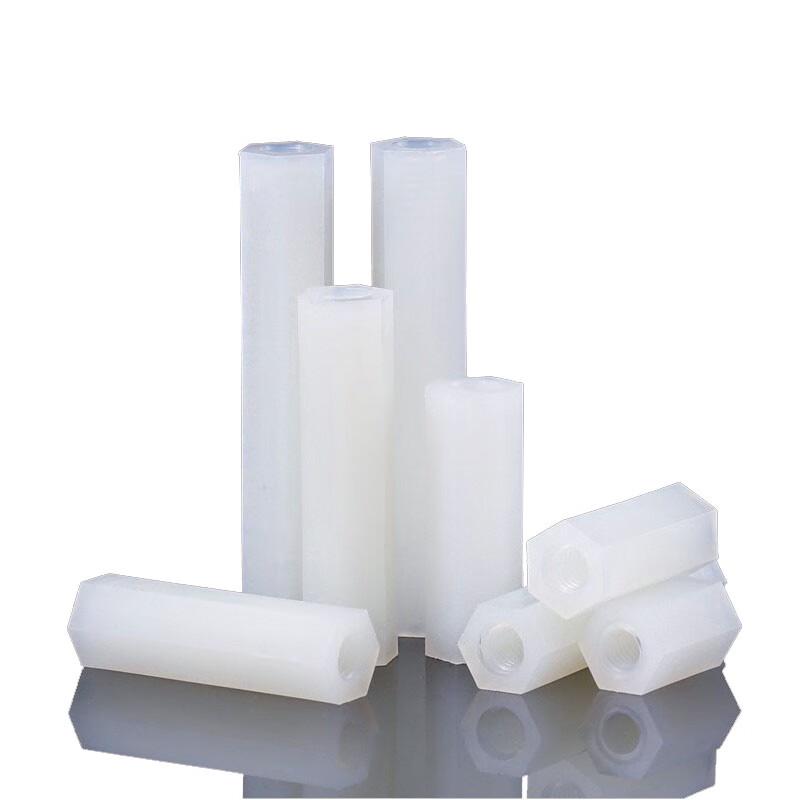 White Nylon Double-Pass Hexagonal Standoff Spacer Studs