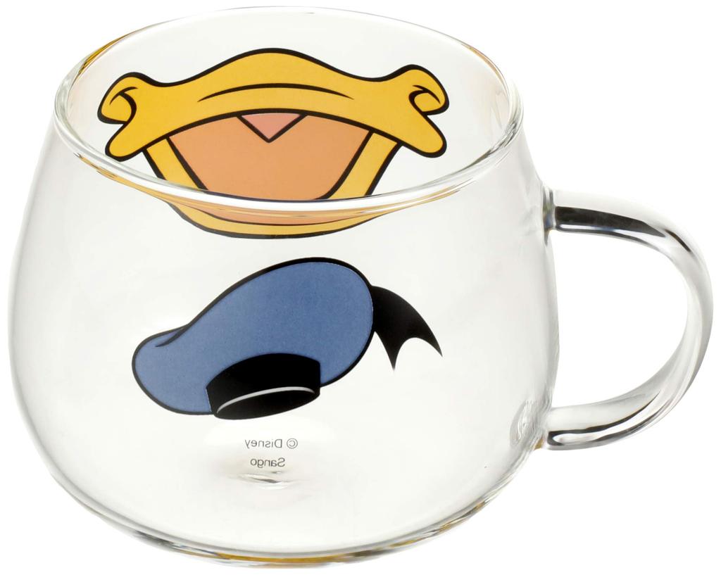 Misato Pottery Heat-Resistant Glass Mug, Donald Duck, 420cc, Disney, 3273-02
