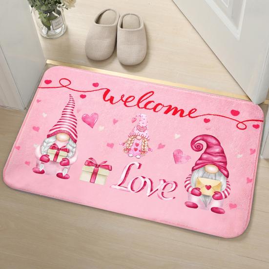 Chic Floor Mat Smooth Multifunctional Gnome Surface Cartoon Flocking Decorative Door Rug for Bathroom