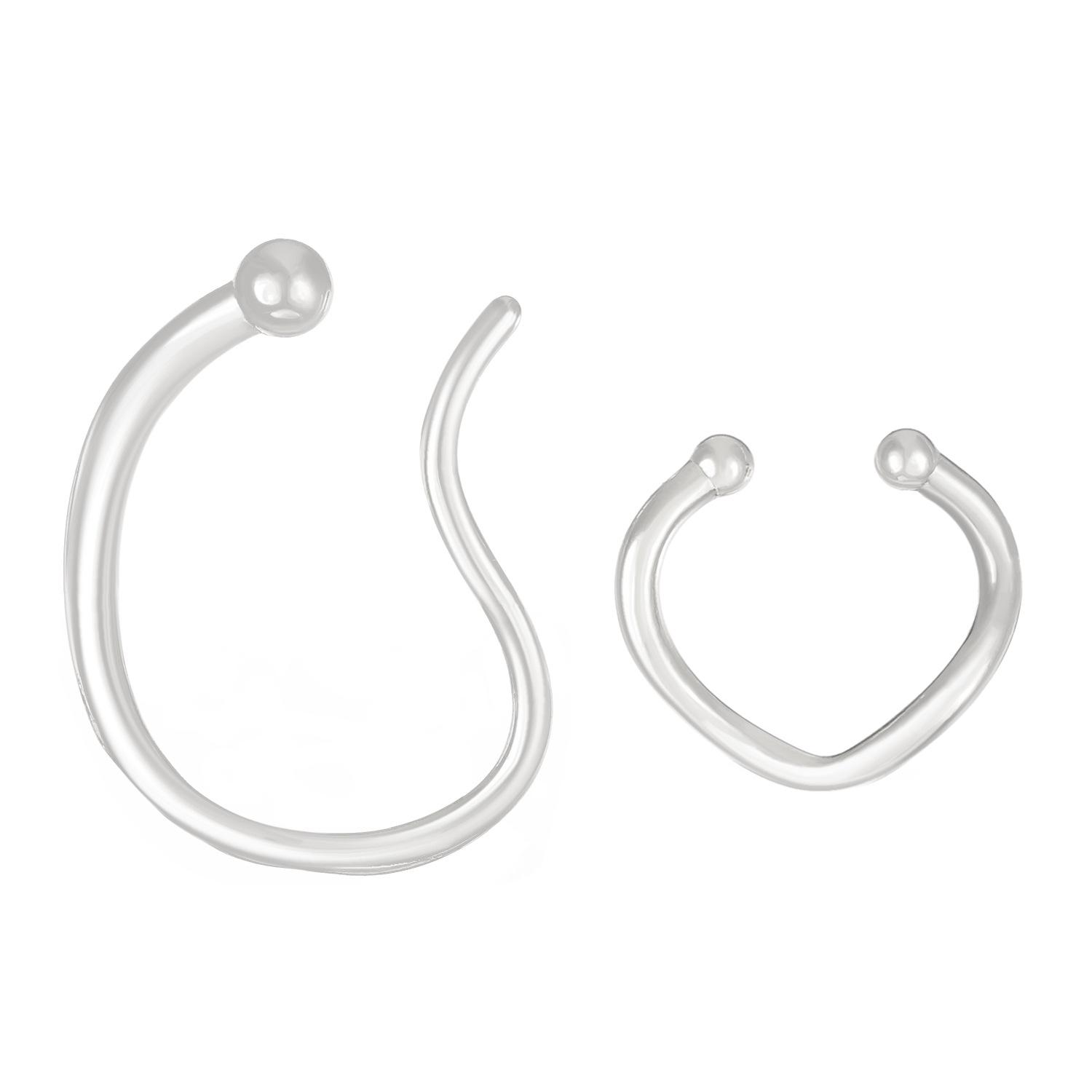 Minimalist Twist Ear Cuff Set Non Piercing Ear Clips Silver Tone Heart Shaped Ear Cuffs for Women
