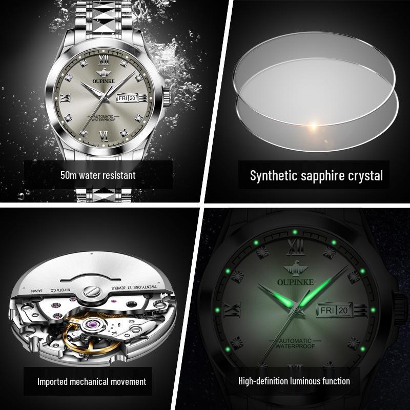Oupinke High-End Men's Automatic Mechanical Watch - Premium Imported Movement