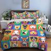 3pcs Various cartoon dog faces Print Bedding Set 1 Duvet Cover 2 Pillowcases for Adult and Children Luxury Gift Full Size