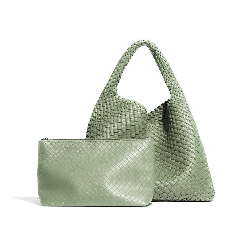 Pure Hand-woven Women's Bags, Large-capacity Shoulder Handbags, Fashionable and Versatile Underarm Bags, Exquisite and Simple