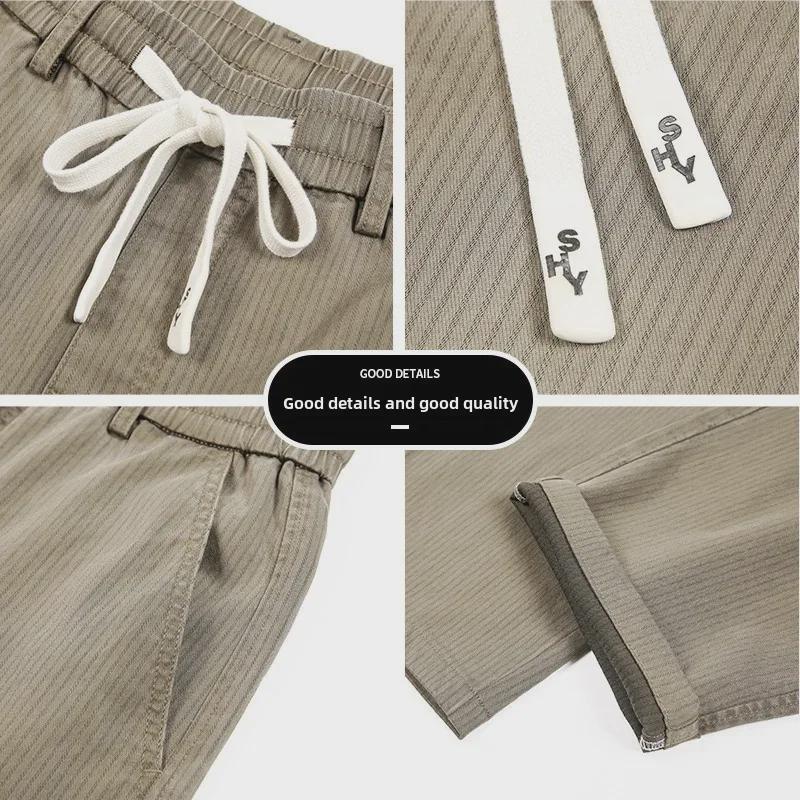 Men's New Fashion Lyocell Wide-Leg Pants - Loose Fit, Drawstring Design, High Street Style, Perfect for Autumn and Winter Casual Wear.