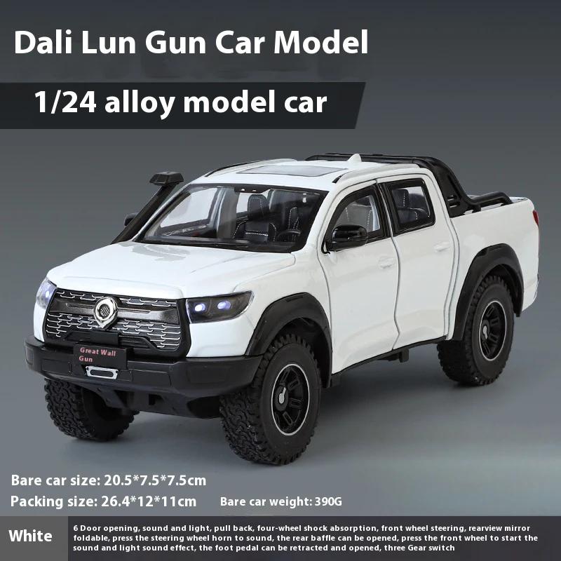 1:24 Great Wall Motor GWM Cannon POER Off Road SUV Alloy Diecast Car Model Sound & Light Boutique Decorative Interior Decoration
