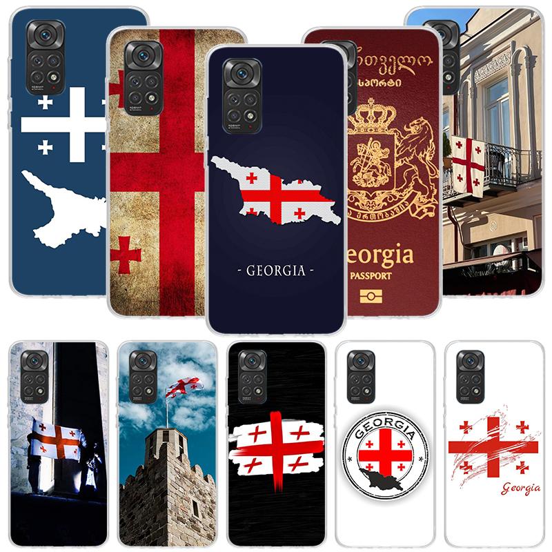 Georgia Flag Phone Case For Xiaomi Redmi Note 15 14 13 12S 12 Pro Plus 11S 11E 11 11T 10S 10 Art Soft Pattern Cover Redmi Note 1