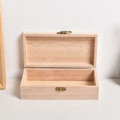 Retro Jewelry Box Organizer Desktop Natural Wood Clamshell Storage Case