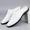 Fashion Hot Sale Men's Genuine Leather Muller Shoes Simple Loafers Breathable Half Drag Lightweight Slippers Business Office Lzy Shoes
