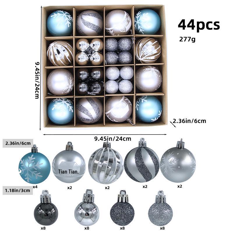 6CM Electroplated Irregular Painted Christmas Ball Ornaments Gift Box Set - Tree Hanging Decorations