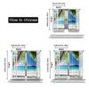 Natural Scenery Curtain Tropical Palm Trees Island Ocean Beach Window Drapes Home Dorm Bathroom Bedroom Set Of 2 Made Polyester Washable Ready