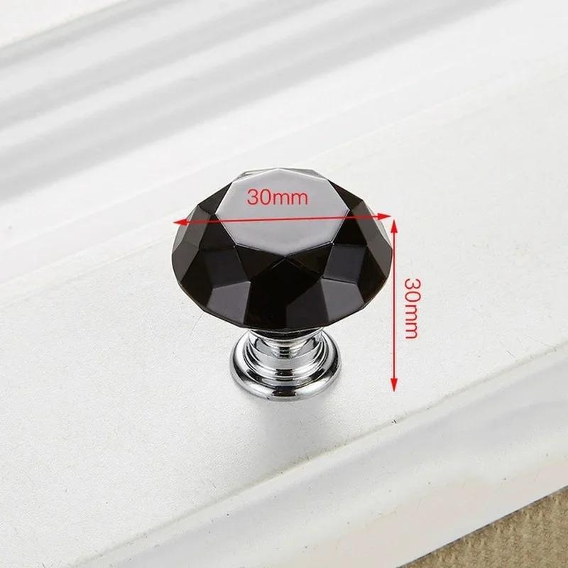 1PCS 30mm Crystal Glass Knobs Cupboard Pulls Drawer Kitchen Cabinet Handles Furniture Handle Hardware