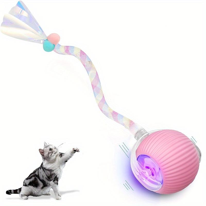 Interactive Rolling Cat Ball Toy, Electric Cat Ball Toy, New Fast Self-Rolling Cat Toy on The Carpet, Smart Interactive Automatic Cat Toy Ball