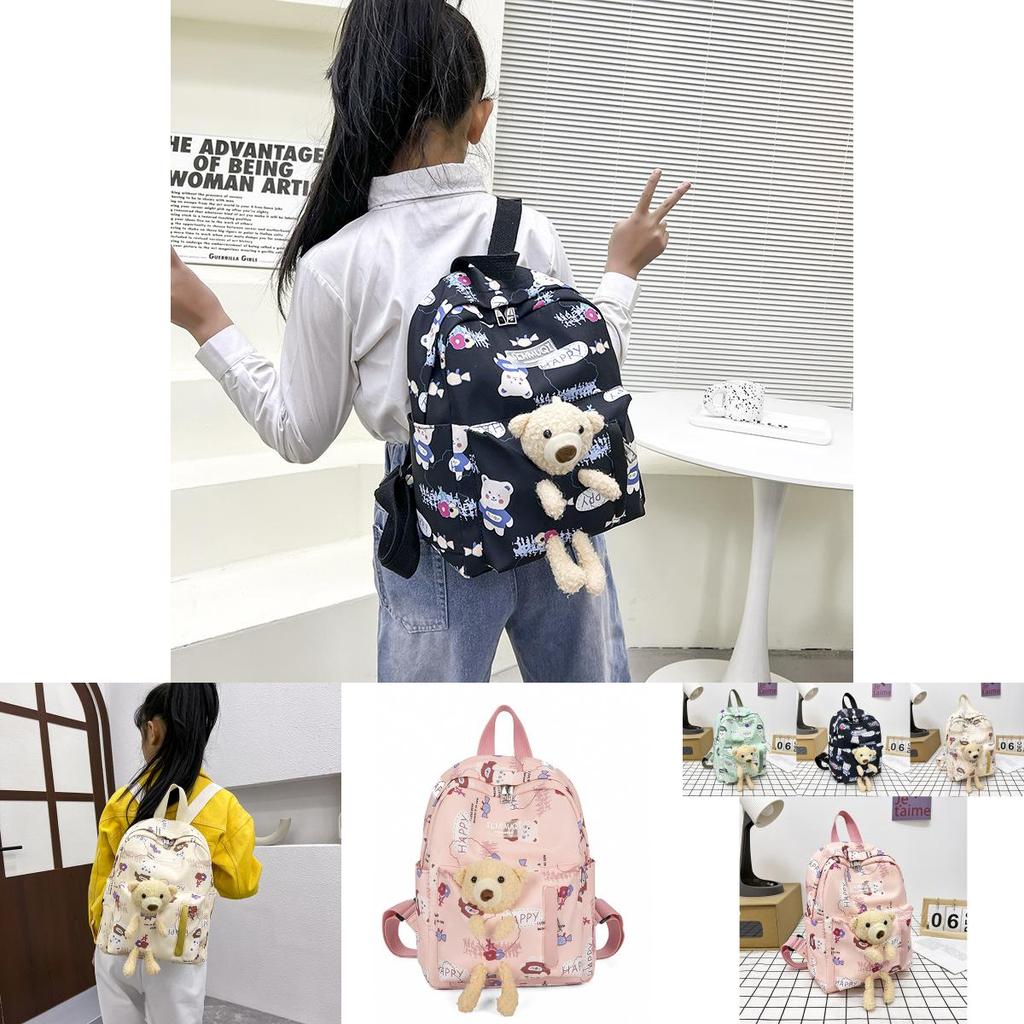 Adorable Bear Plush Backpack For Kids Lightweight Breathable Durable School Bag
