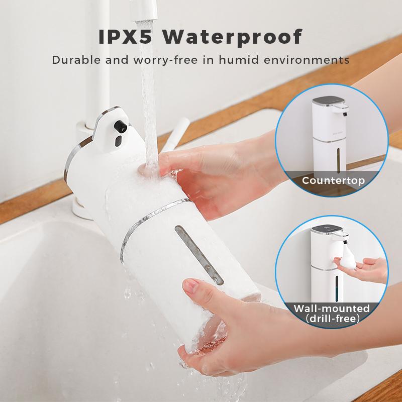 Induction Hand Sanitizer, Automatic Liquid Soap Dispenser, Foam Hand Washing Machine, 400ml Liquid Rechargeable Bathroom Hand Sa