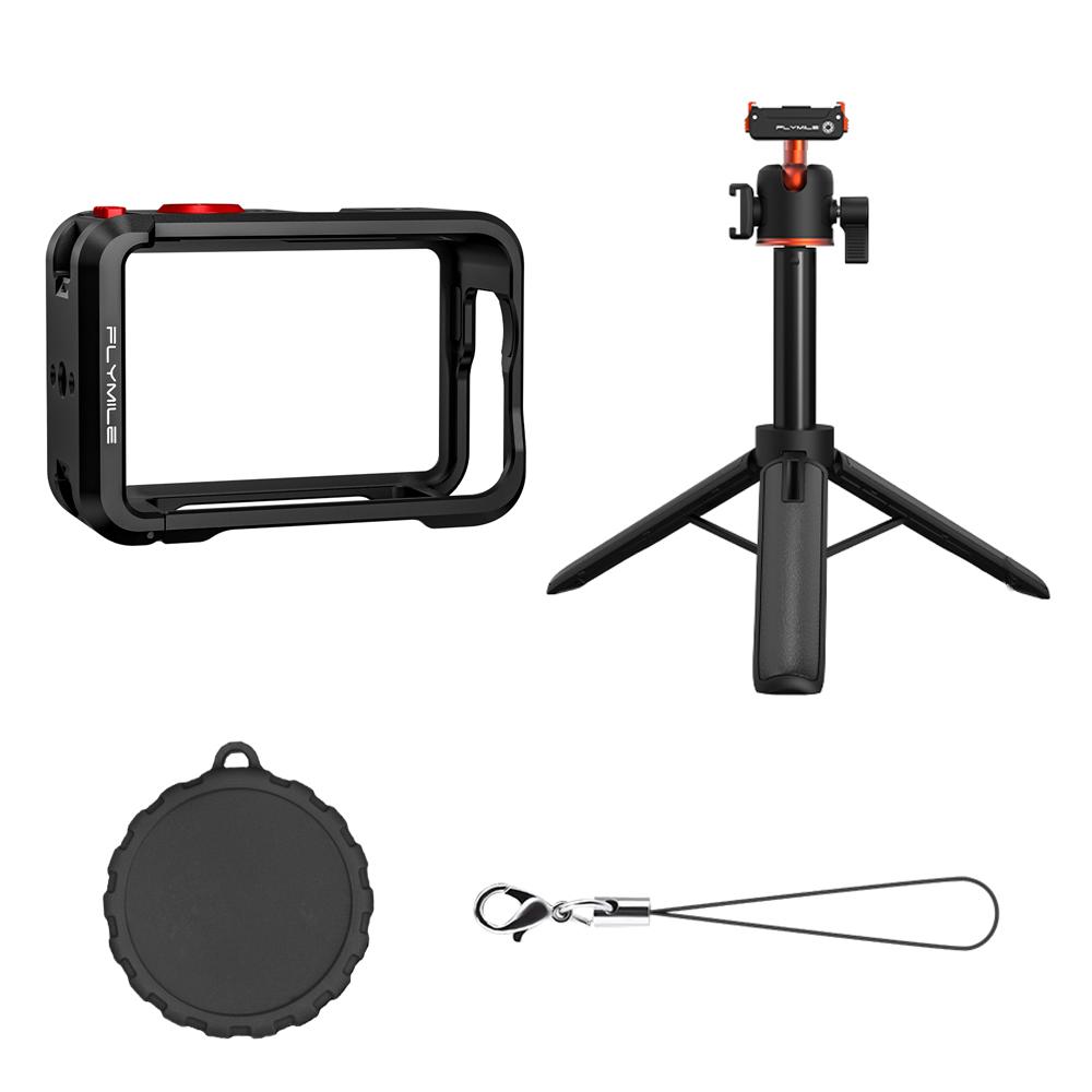Flymile Action 6 Metal Cage Protective Case for DJI Osmo Action 6 Accessories With Cold Shoe/Lens Cover Expansion Mounts Frame