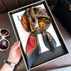 Gold Leaf Print Scarf 70x70cm Women Silk Scarves Luxury Bandana Hijab Neckerchief Shawl Kerchief Hair Band Foulard