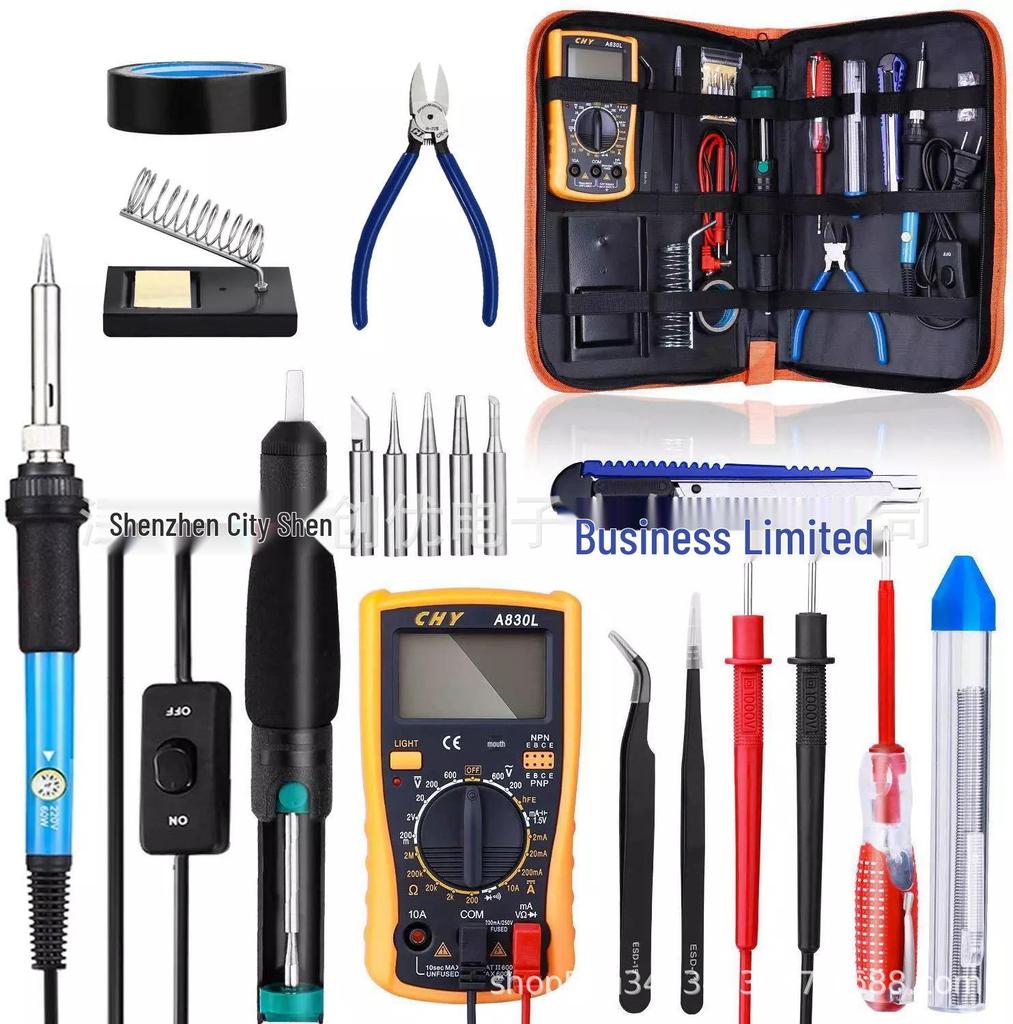 60W Dual Voltage Soldering Iron Kit with Adjustable Temperature