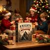 Holiday Countdown Calendar Christmas Medieval Knight Advent Calendar, with 24 Acrylic Decorations, Collectible Decor Day Xmas Box, Party Gift