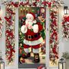 Christmas Door Decorations Santa Design Holiday Door Cover Holiday Background Decorations For Home Children's Room Kitchen Party