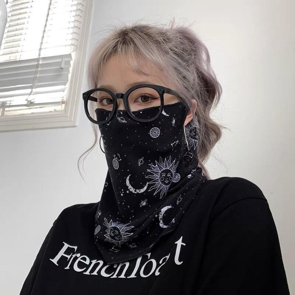 Punk Hip Hop Style Sunscreen Mask, UV Protection Face & Neck Cover, Fashionable Summer Bandana Scarf for Adults