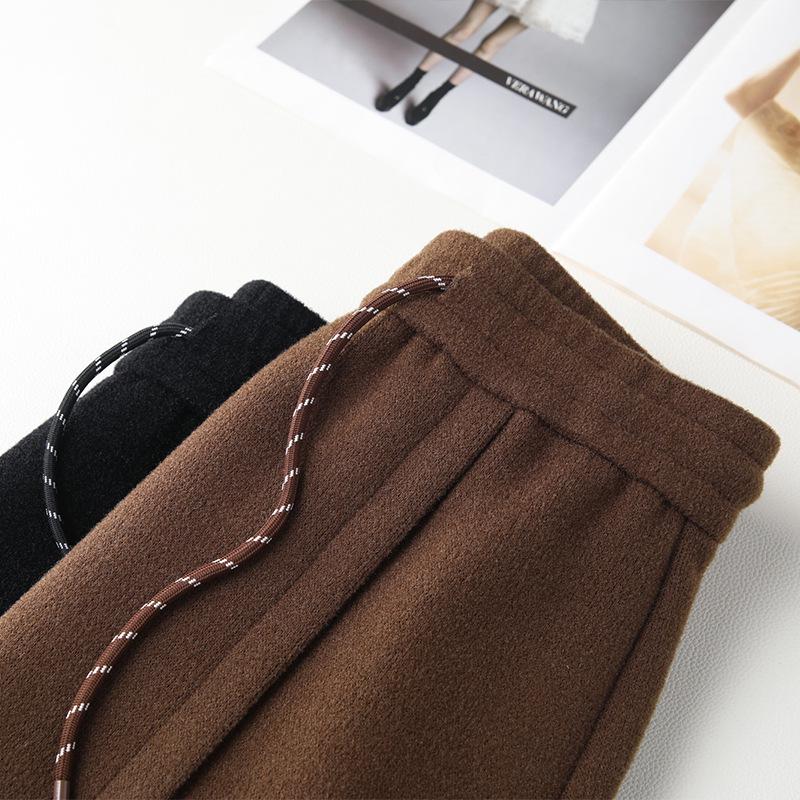 2024 Khaki Vlněná Midi Sukně pro Ženy – Podzim/Zima, Elastický Pas, Rovná Přiléhavá se Předním Rozparkem, Délka ke Kotníkům