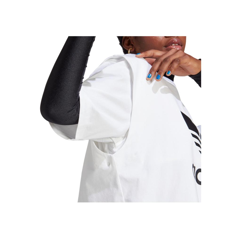 Adidas Large Logo Print Sports T-Shirt Women Tops White IC8806