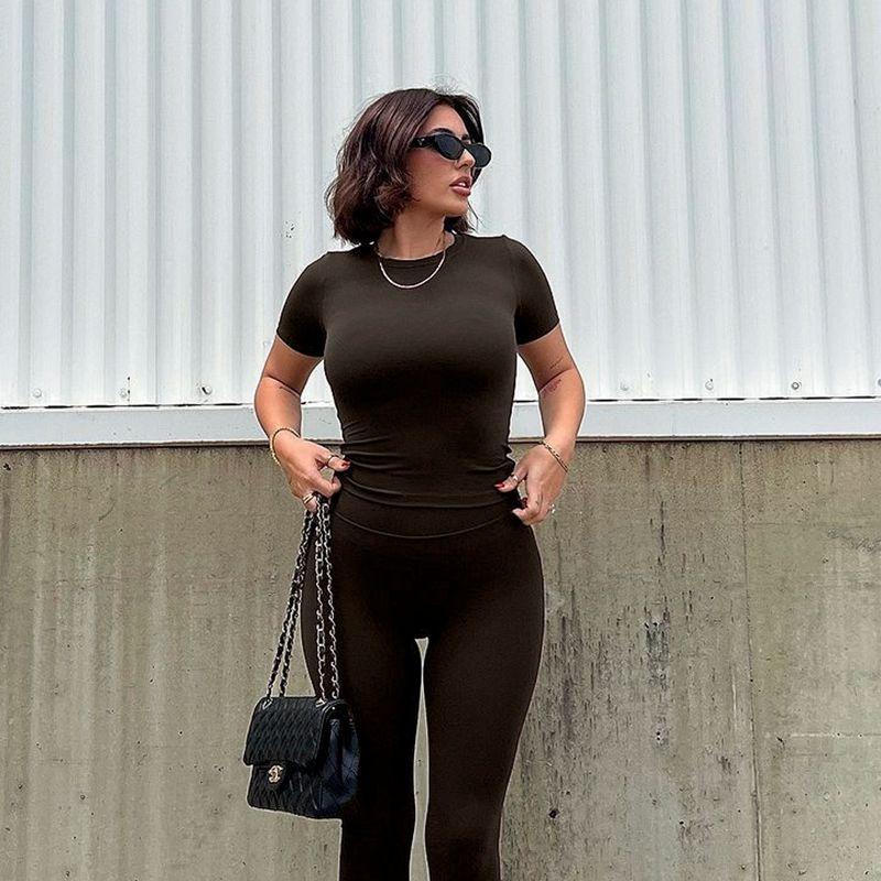 Irongirl Yoga Short Sleeve Women's Silm Slimming outside Wear Sports Tops Sexy round Neck Fitness T-shirt Blouse