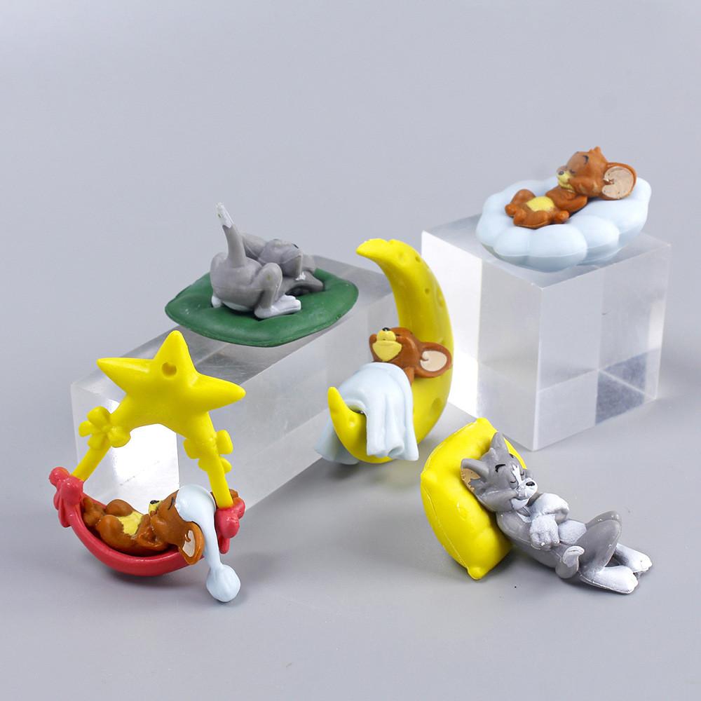 Tom Sleep And Jerry Pvc Animal Action Figures Model Toy Cartoon Decoration Gifts