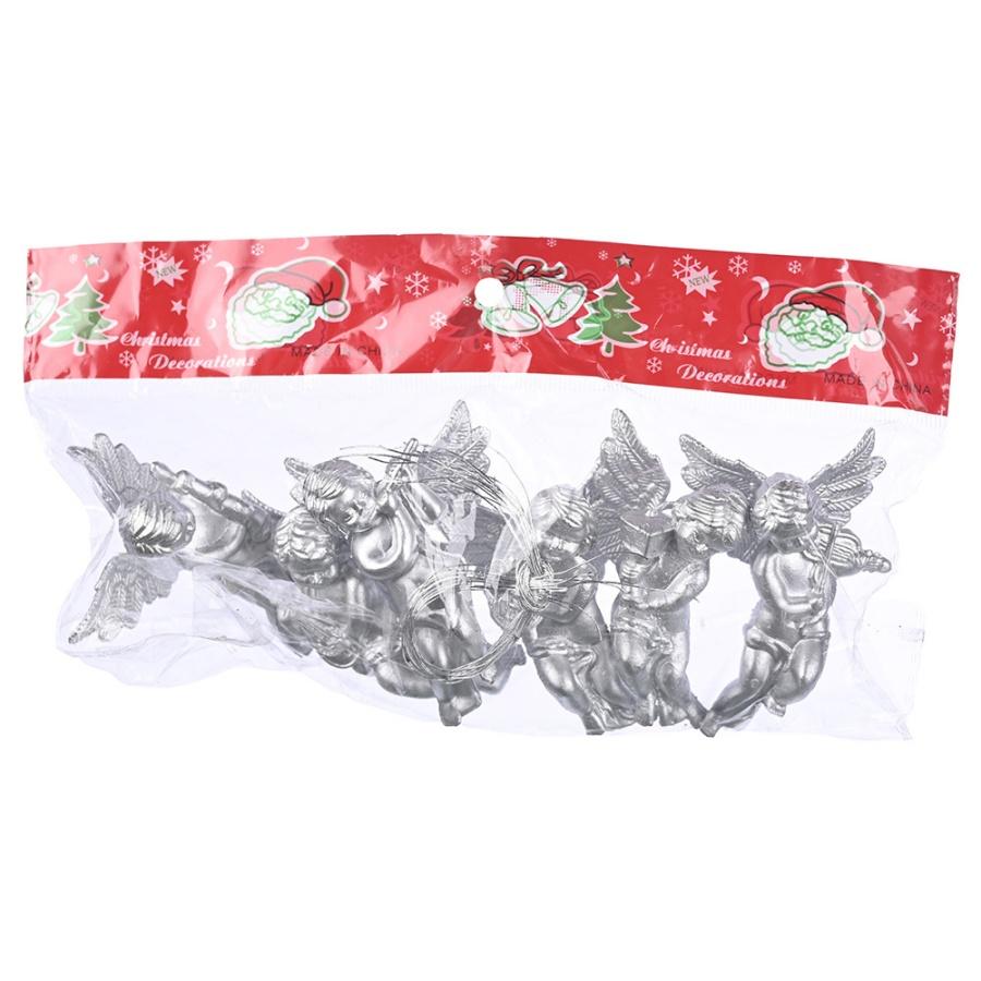

6 шт. Рождественская елка Ангел Подвесное украшение Рождественское Золотое Серебряное Милый Маленький Ангел Декоративные принадлежности Вечеринка Гирлянда Гирлянда Подвешивание серебряный