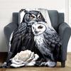 1PC Owl Art Print Blanket - Soft Warm All-Season Throw for Sofa, Bed, Car, Office, Throw For Sofa yy250916111